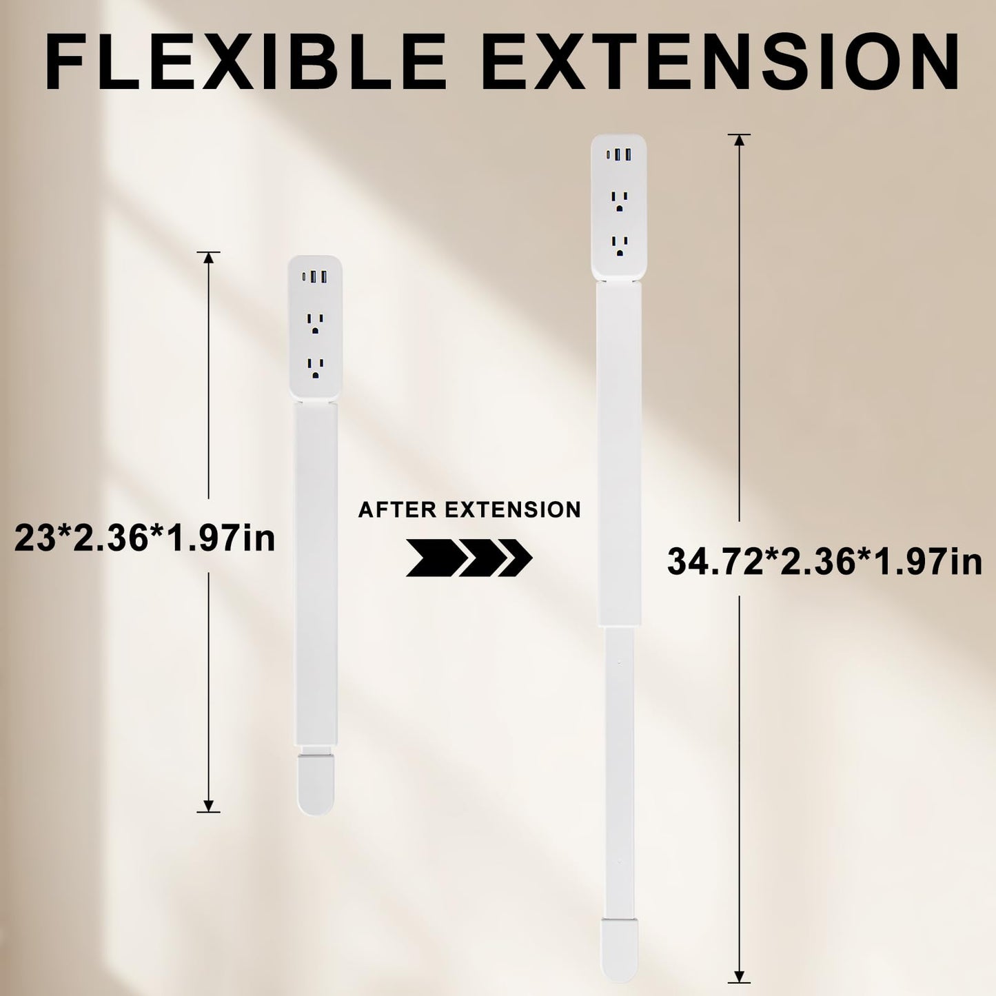 Electrical Outlet Extender Stick - Extends 22"-34", Rotates 180°