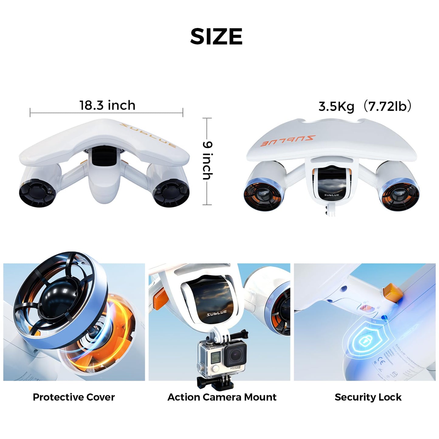 Underwater Scooter with Action Camera Mount
